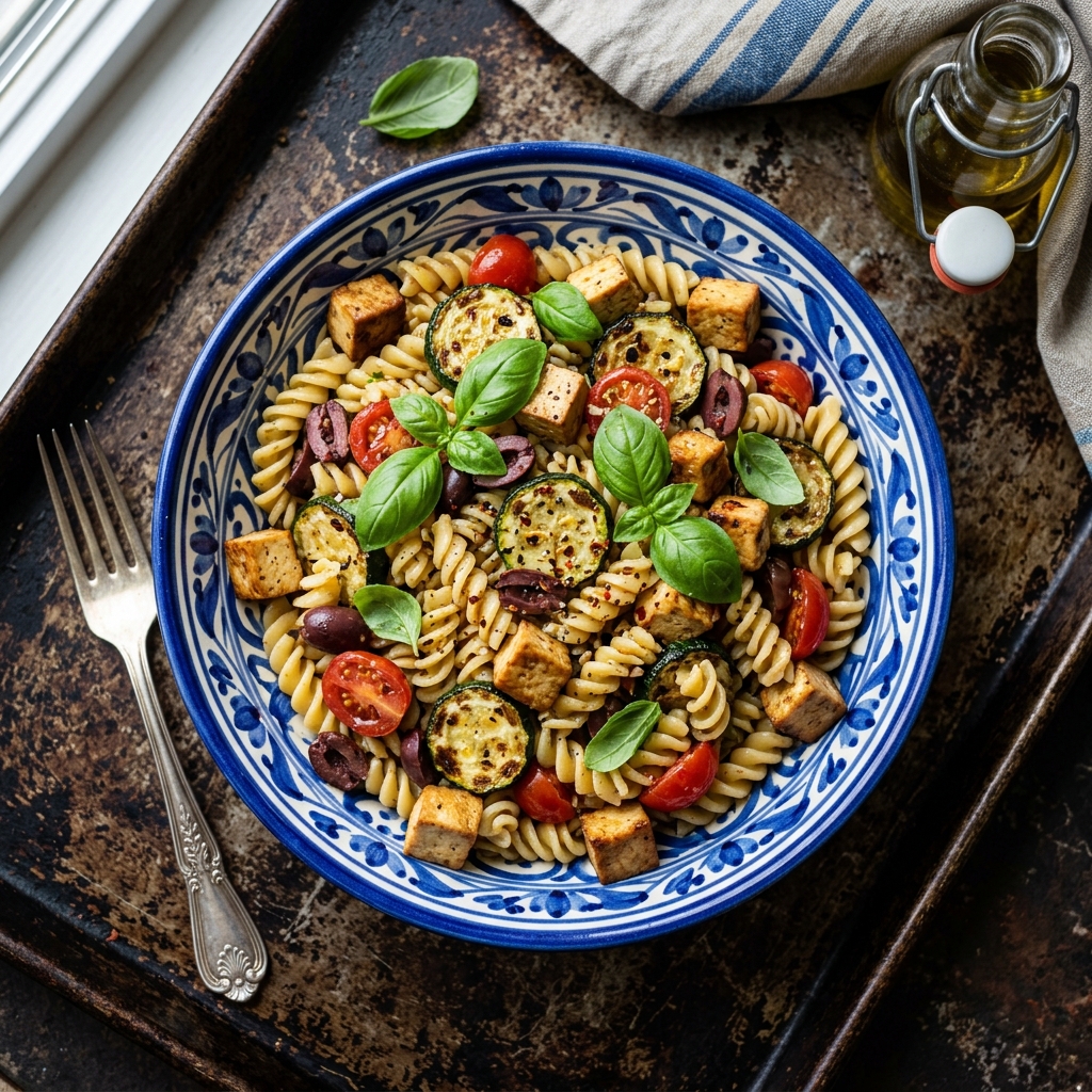 Mediterranean Smoked Tofu and Vegetable Skillet
