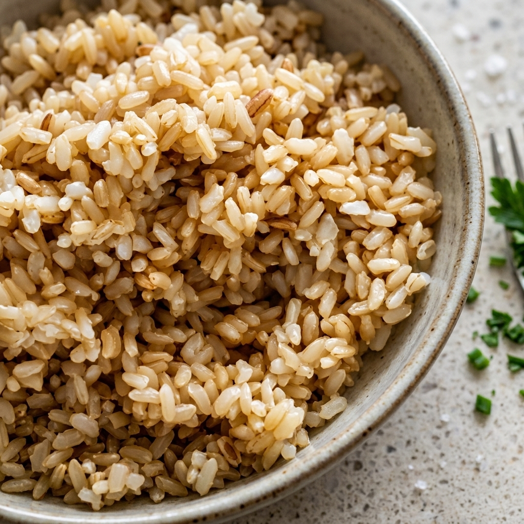 Perfectly cooked brown rice
