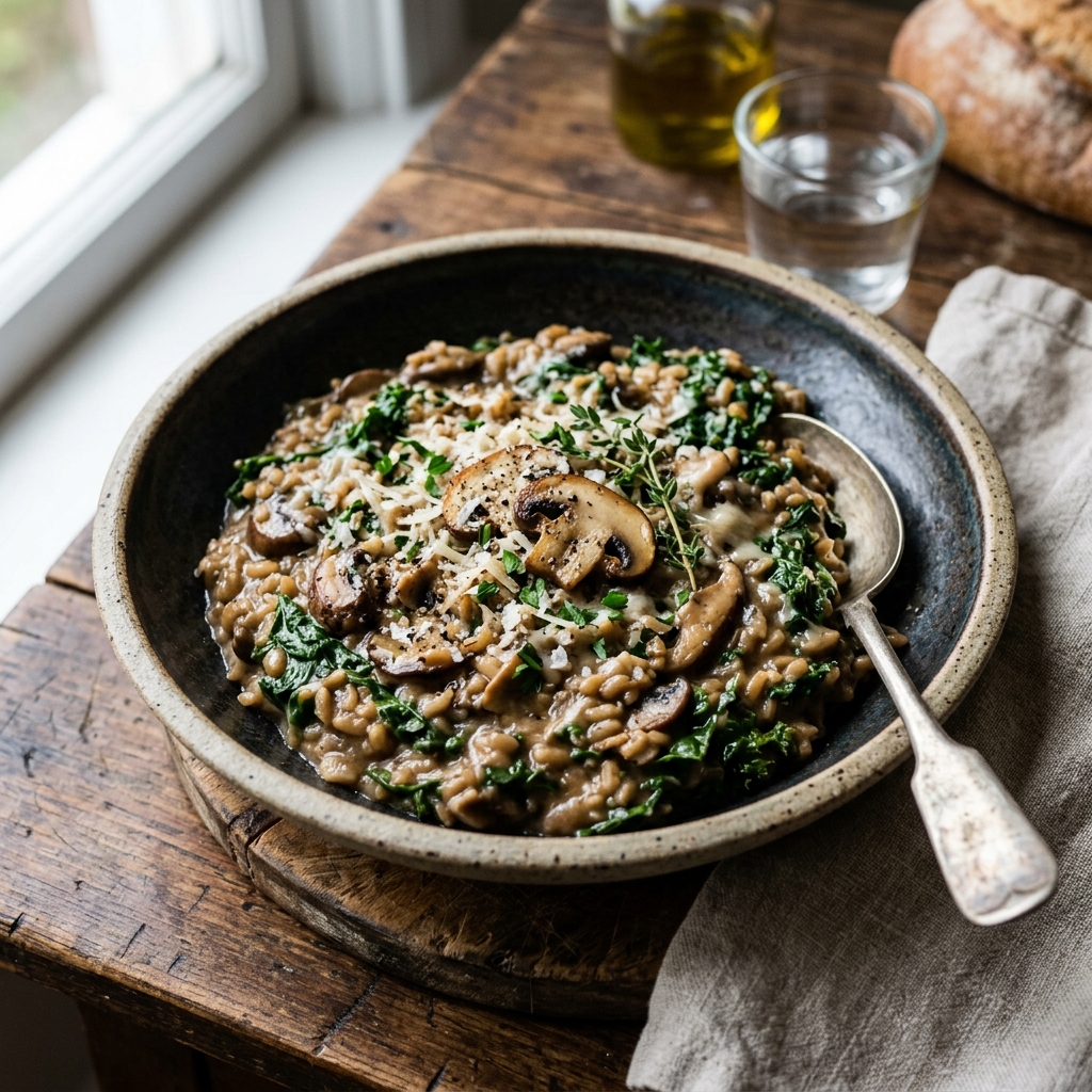 Mushroom and Kale Risotto