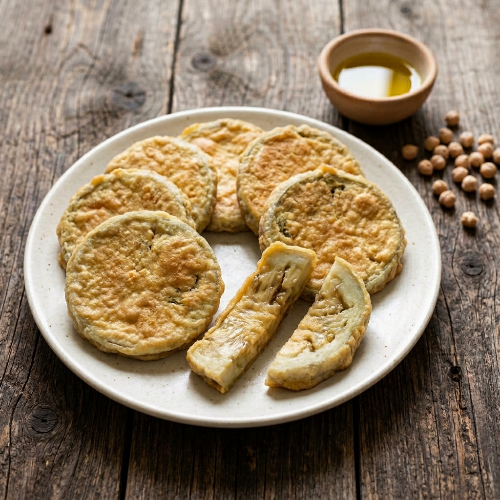 Chickpea-Crusted Baked Eggplant Slices